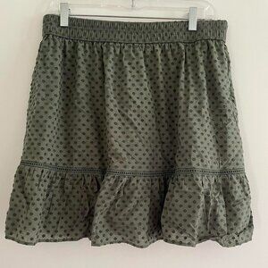 LOFT Dotted Flounce Skirt - Size Large